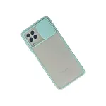Samsung Galaxy A22 Kılıf Palm Buzlu Kamera Sürgülü Silikon - Turkuaz-3