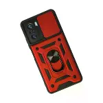 Xiaomi Poco F3 Kılıf Pars Lens Yüzüklü Silikon - Kırmızı-2
