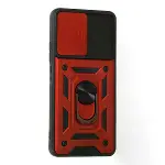 Xiaomi Poco F3 Kılıf Pars Lens Yüzüklü Silikon - Kırmızı-3