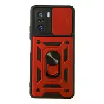 Xiaomi Poco F3 Kılıf Pars Lens Yüzüklü Silikon - Kırmızı-1