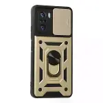 Xiaomi Poco F3 Kılıf Pars Lens Yüzüklü Silikon - Gold-3