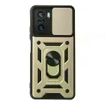 Xiaomi Poco F3 Kılıf Pars Lens Yüzüklü Silikon - Gold-1