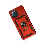 Xiaomi Mi 11 Lite Kılıf Pars Lens Yüzüklü Silikon - Kırmızı-3