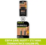 Cef 14 Şarj Aleti Ve Şarj Edilebilir Aaa 750Mah 2 Pil-1