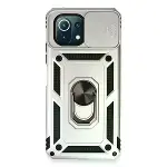 Xiaomi Mi 11 Lite Kılıf Pars Lens Yüzüklü Silikon - Gümüş-1