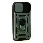 İphone 13 Kılıf Pars Lens Yüzüklü Silikon - Yeşil-2