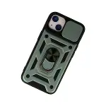 İphone 13 Kılıf Pars Lens Yüzüklü Silikon - Yeşil-3