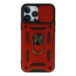 İphone 13 Pro Kılıf Pars Lens Yüzüklü Silikon - Kırmızı-1