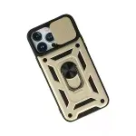İphone 13 Pro Kılıf Pars Lens Yüzüklü Silikon - Gold-3