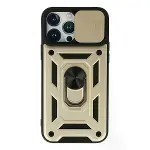 İphone 13 Pro Kılıf Pars Lens Yüzüklü Silikon - Gold-1