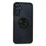 Samsung Galaxy M34 5g Kılıf Montreal Yüzüklü Silikon Kapak - Siyah-1