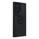 Samsung Galaxy S24 Ultra Kılıf Montreal Yüzüklü Silikon Kapak - Siyah-2