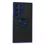 Samsung Galaxy S24 Ultra Kılıf Montreal Yüzüklü Silikon Kapak - Lacivert-1