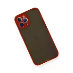 İphone 12 Pro Max Kılıf Montreal Silikon Kapak - Kırmızı-3