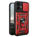 İphone 17 Pars Lens Yüzüklü Silikon - Kırmızı-2