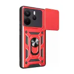 Xiaomi Redmi Note 14 4g Pars Lens Yüzüklü Silikon - Kırmızı-2
