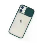 İphone 11 Kılıf Palm Buzlu Kamera Sürgülü Silikon - Yeşil-3