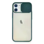 İphone 11 Kılıf Palm Buzlu Kamera Sürgülü Silikon - Yeşil-1