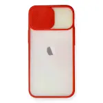 İphone 11 Kılıf Palm Buzlu Kamera Sürgülü Silikon - Kırmızı-2