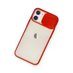 İphone 11 Kılıf Palm Buzlu Kamera Sürgülü Silikon - Kırmızı-3