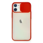 İphone 11 Kılıf Palm Buzlu Kamera Sürgülü Silikon - Kırmızı-1