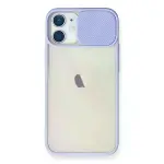 İphone 11 Kılıf Palm Buzlu Kamera Sürgülü Silikon - Lila-1