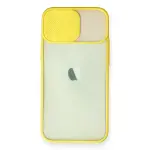 İphone 11 Kılıf Palm Buzlu Kamera Sürgülü Silikon - Sarı-2