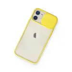 İphone 11 Kılıf Palm Buzlu Kamera Sürgülü Silikon - Sarı-3