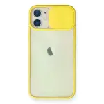 İphone 11 Kılıf Palm Buzlu Kamera Sürgülü Silikon - Sarı-1