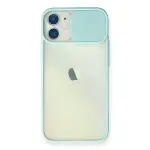 İphone 11 Kılıf Palm Buzlu Kamera Sürgülü Silikon - Turkuaz-1