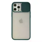 İphone 12 Pro Max Kılıf Palm Buzlu Kamera Sürgülü Silikon - Yeşil-1