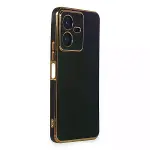 Vivo Y22 2022 Kılıf Volet Silikon - Siyah-2