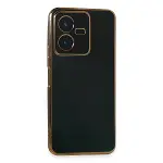 Vivo Y22 2022 Kılıf Volet Silikon - Siyah-1