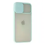 İphone 12 Pro Max Kılıf Palm Buzlu Kamera Sürgülü Silikon - Turkuaz-3