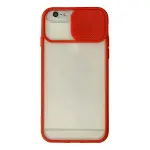 İphone 6 Kılıf Palm Buzlu Kamera Sürgülü Silikon - Kırmızı-1