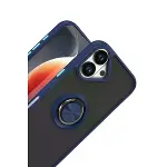 İphone 17 Montreal Yüzüklü Silikon Kapak - Lacivert-2