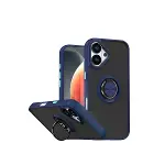 İphone 17 Montreal Yüzüklü Silikon Kapak - Lacivert-1
