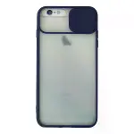 İphone 6 Plus Kılıf Palm Buzlu Kamera Sürgülü Silikon - Lacivert-1