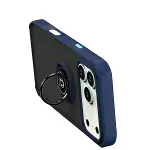 İphone 17 Pro Max Montreal Yüzüklü Silikon Kapak - Lacivert-3