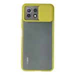 Xiaomi Mi 11 Lite Kılıf Palm Buzlu Kamera Sürgülü Silikon - Sarı-1