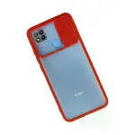 Xiaomi Redmi 9c Kılıf Palm Buzlu Kamera Sürgülü Silikon - Kırmızı-2