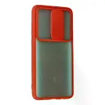 Xiaomi Redmi Note 8 Pro Kılıf Palm Buzlu Kamera Sürgülü Silikon - Kırmızı-3
