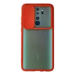 Xiaomi Redmi Note 8 Pro Kılıf Palm Buzlu Kamera Sürgülü Silikon - Kırmızı-1