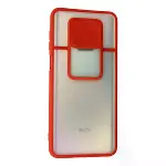 Xiaomi Redmi Note 9 Pro Kılıf Palm Buzlu Kamera Sürgülü Silikon - Kırmızı-3