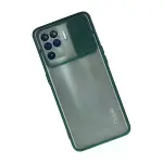 Oppo Reno 5 Lite Kılıf Palm Buzlu Kamera Sürgülü Silikon - Yeşil-2