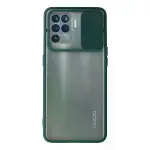 Oppo Reno 5 Lite Kılıf Palm Buzlu Kamera Sürgülü Silikon - Yeşil-1