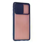 Samsung Galaxy A01 Core Kılıf Palm Buzlu Kamera Sürgülü Silikon - Lacivert-3