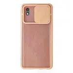 Samsung Galaxy A01 Core Kılıf Palm Buzlu Kamera Sürgülü Silikon - Pembe-1