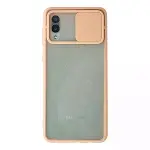 Samsung Galaxy A02 Kılıf Palm Buzlu Kamera Sürgülü Silikon - Pembe-1