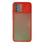 Samsung Galaxy A02s Kılıf Palm Buzlu Kamera Sürgülü Silikon - Kırmızı-1